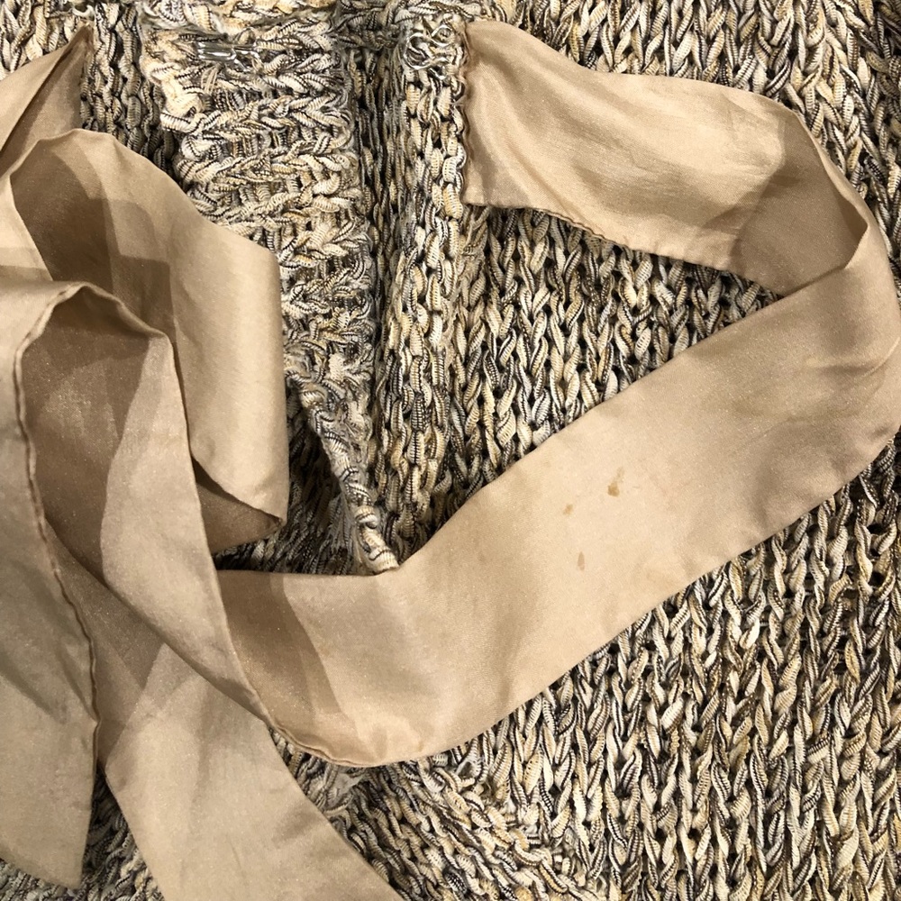 White House Black Market Cream Crochet Cardigan - Picture 4 of 7
